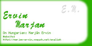 ervin marjan business card